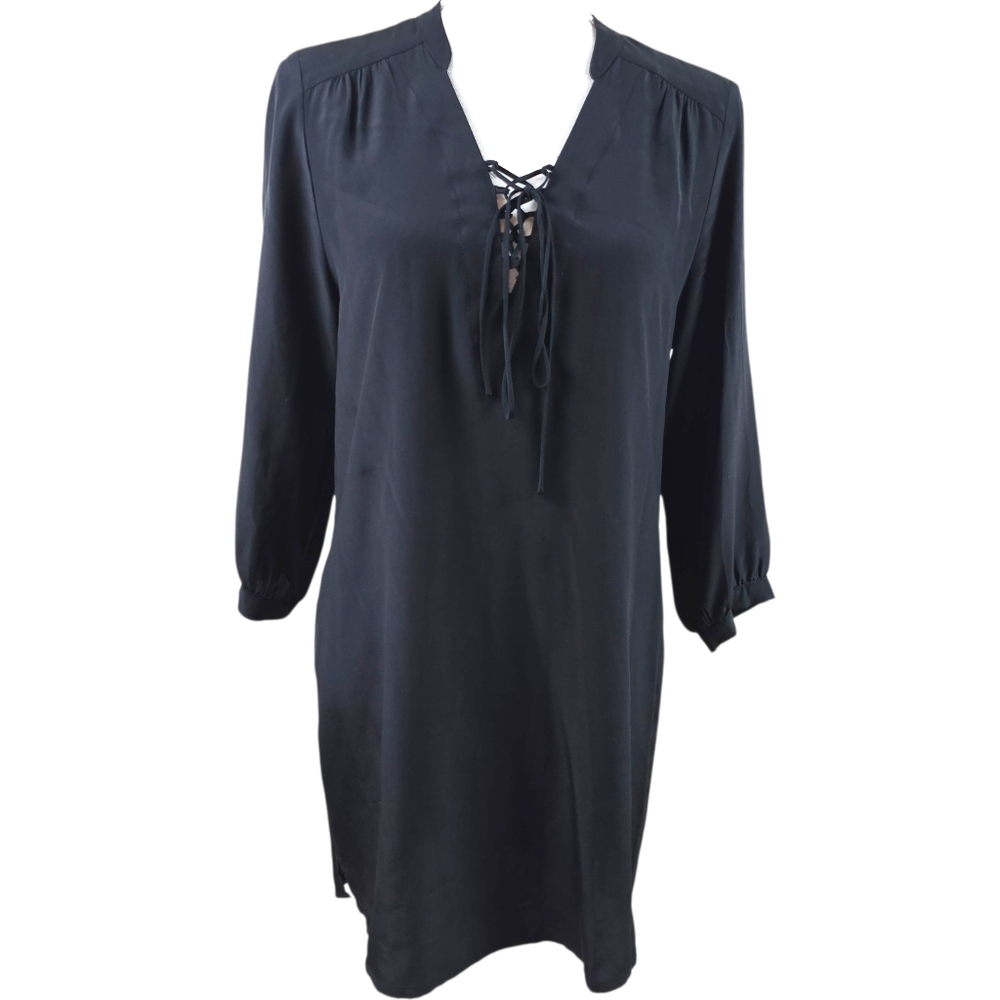 Amanda Uprichard Anthropologie Black Silk Sheath Dress In S